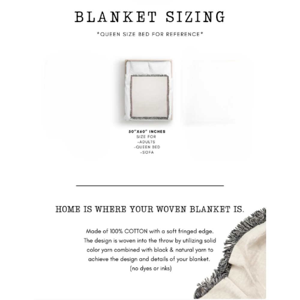 Personalized Heirloom Pet Photo Woven Blanket (Portrait)